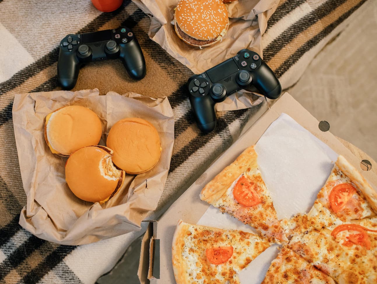 menu image: burgers, pizza